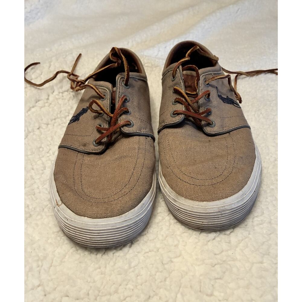 Polo Ralph Lauren Boat Shoes Men 12D Brown Leather Loafer